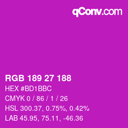Color code: RGB 189 27 188 | qconv.com