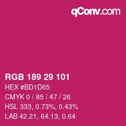 Color code: RGB 189 29 101 | qconv.com
