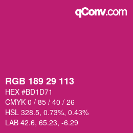 Color code: RGB 189 29 113 | qconv.com
