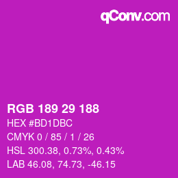 Color code: RGB 189 29 188 | qconv.com