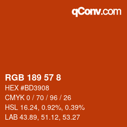 Color code: RGB 189 57 8 | qconv.com