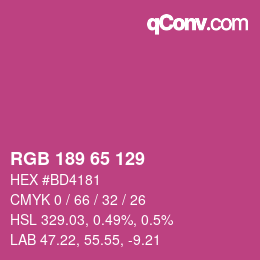 カラーコード: RGB 189 65 129 | qconv.com