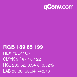 カラーコード: RGB 189 65 199 | qconv.com