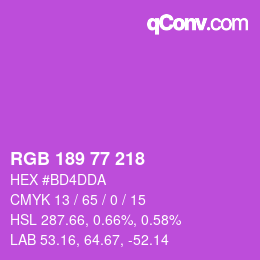 Código de color: RGB 189 77 218 | qconv.com