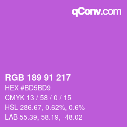 Color code: RGB 189 91 217 | qconv.com
