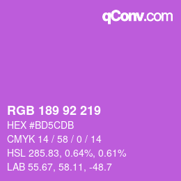 颜色代码: RGB 189 92 219 | qconv.com