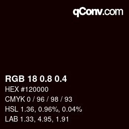 カラーコード: RGB 18 0.8 0.4 | qconv.com