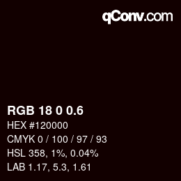 カラーコード: RGB 18 0 0.6 | qconv.com