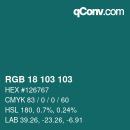 Farbcode: RGB 18 103 103 | qconv.com