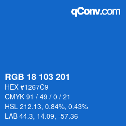 カラーコード: RGB 18 103 201 | qconv.com