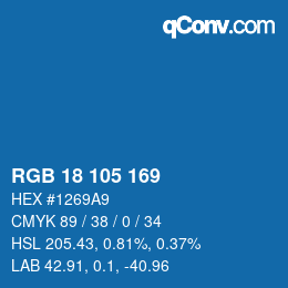 Color code: RGB 18 105 169 | qconv.com