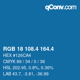 カラーコード: RGB 18 108.4 164.4 | qconv.com