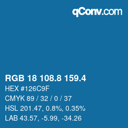 カラーコード: RGB 18 108.8 159.4 | qconv.com