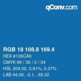 カラーコード: RGB 18 108.8 169.4 | qconv.com