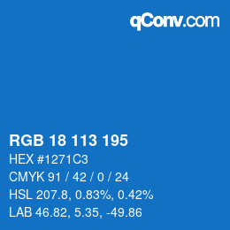 Color code: RGB 18 113 195 | qconv.com