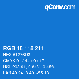 Color code: RGB 18 118 211 | qconv.com