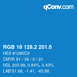 カラーコード: RGB 18 128.2 201.6 | qconv.com