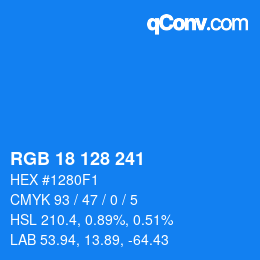 Color code: RGB 18 128 241 | qconv.com