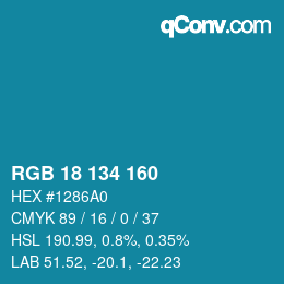 Color code: RGB 18 134 160 | qconv.com