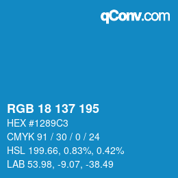 Color code: RGB 18 137 195 | qconv.com