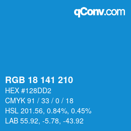 Color code: RGB 18 141 210 | qconv.com