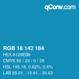 Color code: RGB 18 142 184 | qconv.com