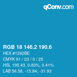 カラーコード: RGB 18 146.2 190.6 | qconv.com