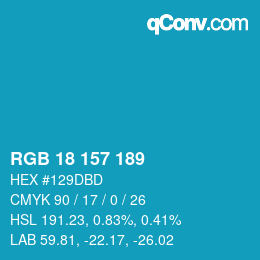 Color code: RGB 18 157 189 | qconv.com