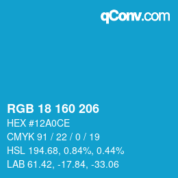 Color code: RGB 18 160 206 | qconv.com