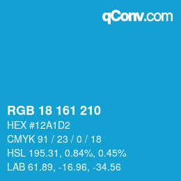 Color code: RGB 18 161 210 | qconv.com