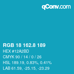 カラーコード: RGB 18 162.8 189 | qconv.com