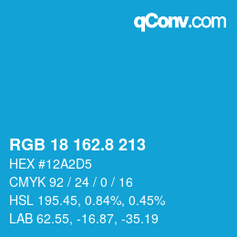 カラーコード: RGB 18 162.8 213 | qconv.com