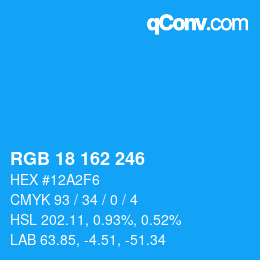 Color code: RGB 18 162 246 | qconv.com