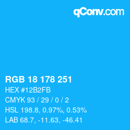 Color code: RGB 18 178 251 | qconv.com