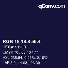 カラーコード: RGB 18 18.8 59.4 | qconv.com