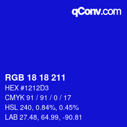 Color code: RGB 18 18 211 | qconv.com
