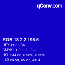 カラーコード: RGB 18 2.2 198.6 | qconv.com