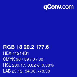 カラーコード: RGB 18 20.2 177.6 | qconv.com
