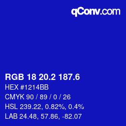 カラーコード: RGB 18 20.2 187.6 | qconv.com