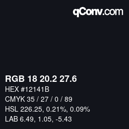 カラーコード: RGB 18 20.2 27.6 | qconv.com