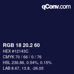 カラーコード: RGB 18 20.2 60 | qconv.com