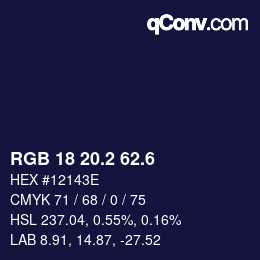 カラーコード: RGB 18 20.2 62.6 | qconv.com