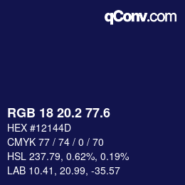 カラーコード: RGB 18 20.2 77.6 | qconv.com