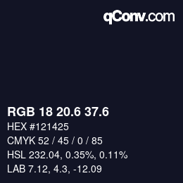 カラーコード: RGB 18 20.6 37.6 | qconv.com