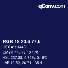 カラーコード: RGB 18 20.6 77.6 | qconv.com