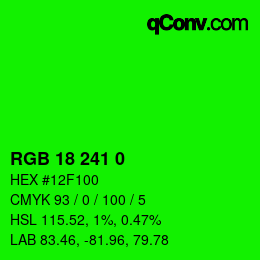 Color code: RGB 18 241 0 | qconv.com