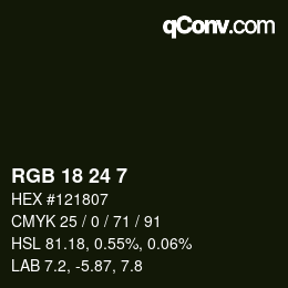 Farbcode: RGB 18 24 7 | qconv.com