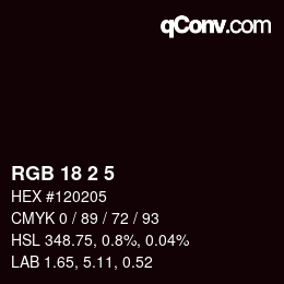 Farbcode: RGB 18 2 5 | qconv.com
