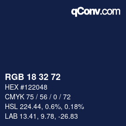 Farbcode: RGB 18 32 72 | qconv.com