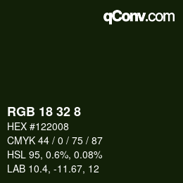 Farbcode: RGB 18 32 8 | qconv.com